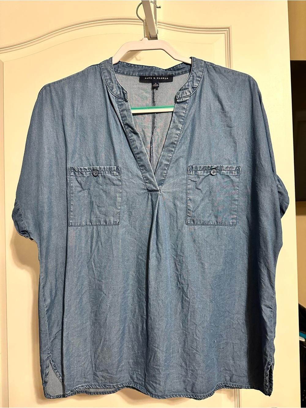Ann Taylor Light Blue Denim-Style Women’s Shirt